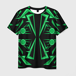 Футболка мужская Геометрический узор зеленый geometric, цвет: 3D-принт