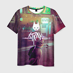 Мужская футболка Stray - котик - neon