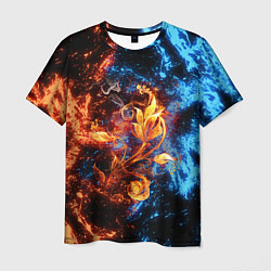 Мужская футболка Огонь и вода - Огненный цветок