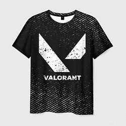 Мужская футболка Valorant с потертостями на темном фоне