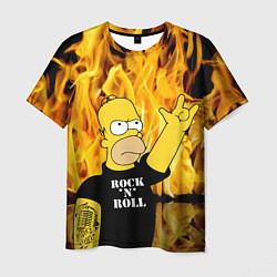 Мужская футболка Homer Simpson - Rock n Roll!