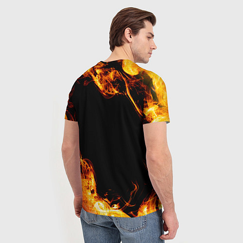 Мужская футболка Nirvana и пылающий огонь / 3D-принт – фото 4