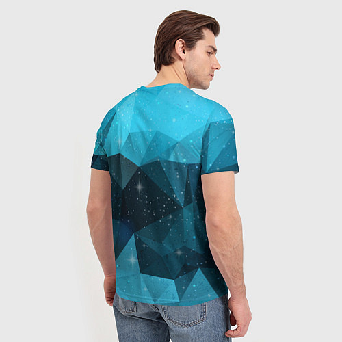 Мужская футболка Полигональный космос / 3D-принт – фото 4