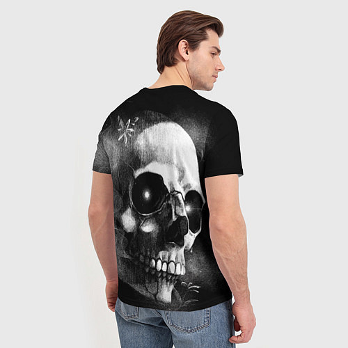 Мужская футболка Туманный череп - рисунок карандашом / 3D-принт – фото 4