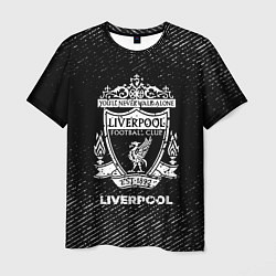Мужская футболка Liverpool с потертостями на темном фоне
