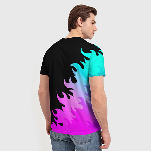Мужская футболка Ramones неоновый огонь / 3D-принт – фото 4