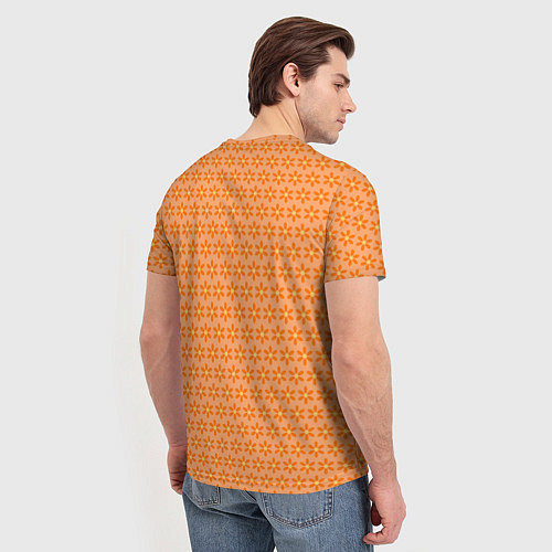 Мужская футболка Оранжево-желтые цветочки / 3D-принт – фото 4