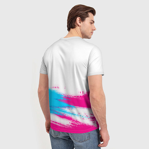 Мужская футболка Pink Floyd neon gradient style: символ сверху / 3D-принт – фото 4