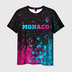 Мужская футболка Monaco - neon gradient: символ сверху