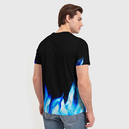 Мужская футболка Iron Maiden blue fire / 3D-принт – фото 4