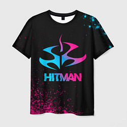 Мужская футболка Hitman - neon gradient