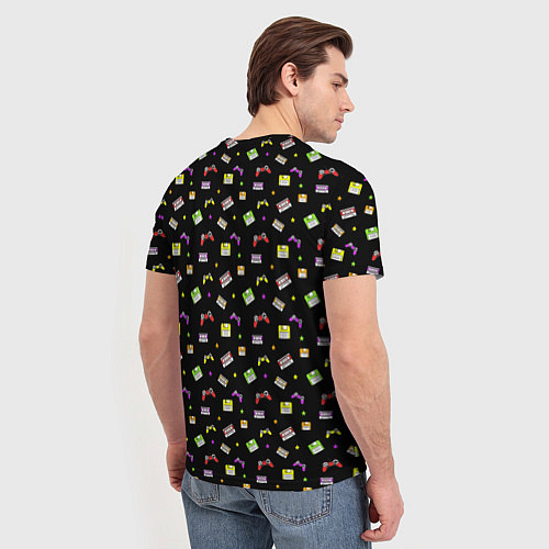 Мужская футболка 90s pattern on black / 3D-принт – фото 4