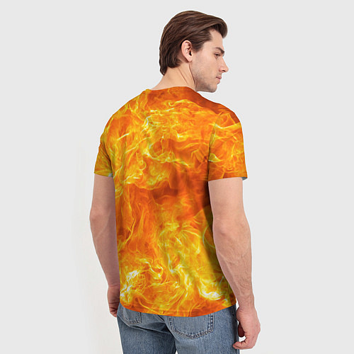 Мужская футболка Бушующий огонь / 3D-принт – фото 4