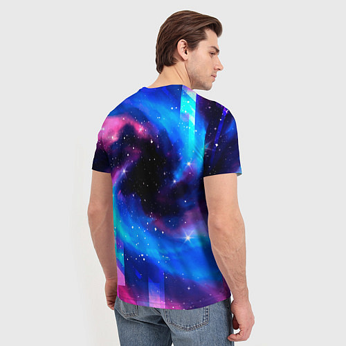 Мужская футболка Fortnite неоновый космос / 3D-принт – фото 4
