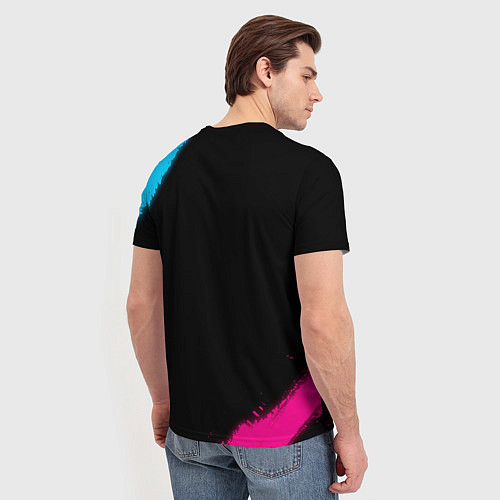 Мужская футболка Skillet - neon gradient / 3D-принт – фото 4