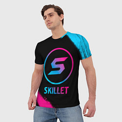 Футболка мужская Skillet - neon gradient, цвет: 3D-принт — фото 2