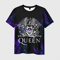 Мужская футболка Queen пламя неон