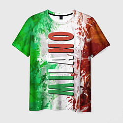Футболка мужская Флаг Италии - кляксы, цвет: 3D-принт