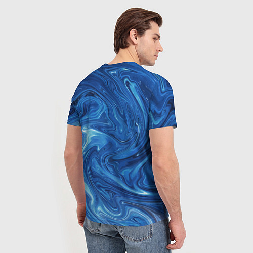 Мужская футболка Волновые разводы на поверхности воды / 3D-принт – фото 4