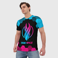 Футболка мужская Dead Space - neon gradient, цвет: 3D-принт — фото 2