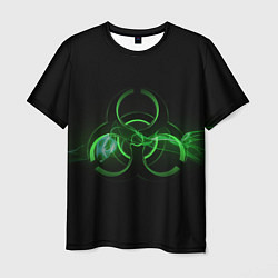 Мужская футболка Радиация - зелёный знак