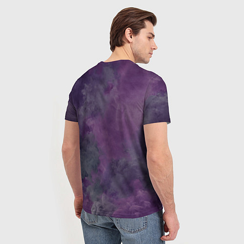 Мужская футболка Фиолетовые туманности / 3D-принт – фото 4