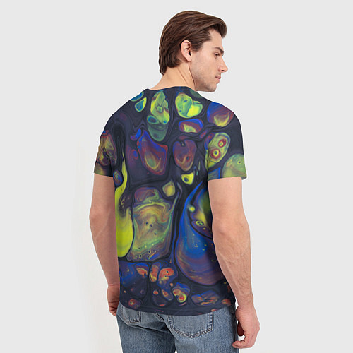 Мужская футболка Неоновые светящиеся камни / 3D-принт – фото 4
