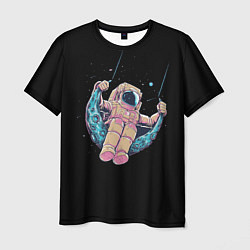 Мужская футболка Астронавт качается на луне