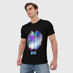Футболка мужская BTS gradient logo, цвет: 3D-принт — фото 2