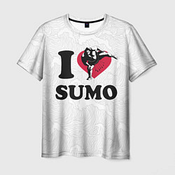 Мужская футболка I love sumo fighter