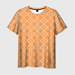Мужская футболка Абстракция - оранжевые зонтики