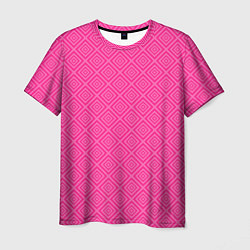 Мужская футболка Розовый орнамент из квадратиков