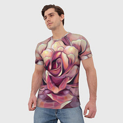 Футболка мужская Крупная роза маслом, цвет: 3D-принт — фото 2
