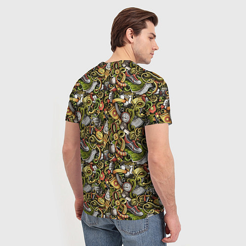 Мужская футболка Футбольные бутсы и кубок / 3D-принт – фото 4