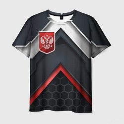 Футболка мужская Герб России на объемном фоне, цвет: 3D-принт