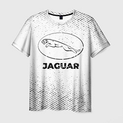 Мужская футболка Jaguar с потертостями на светлом фоне