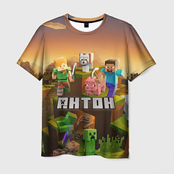 Мужская футболка Антон Minecraft