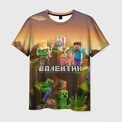 Мужская футболка Валентин Minecraft