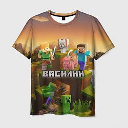 Мужская футболка Василий Minecraft