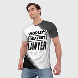 Футболка мужская Worlds okayest lawyer - white, цвет: 3D-принт — фото 2