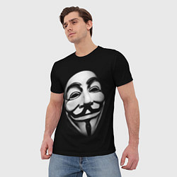 Футболка мужская Маска анонимуса - Гай Фокс, цвет: 3D-принт — фото 2