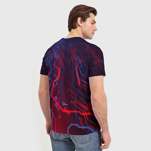 Мужская футболка Неоновая электро плата / 3D-принт – фото 4