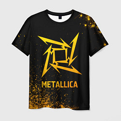 Мужская футболка Metallica - gold gradient