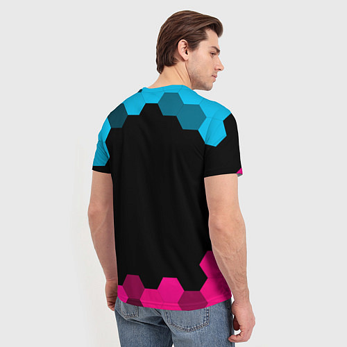 Мужская футболка Watch Dogs - neon gradient / 3D-принт – фото 4