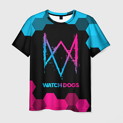 Мужская футболка Watch Dogs - neon gradient