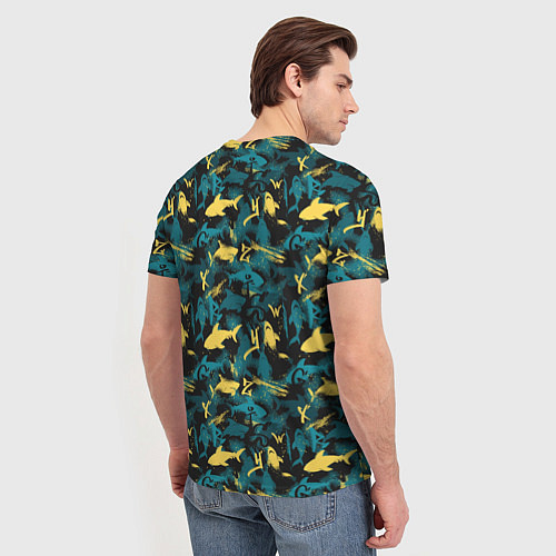 Мужская футболка Акулы разноцветные / 3D-принт – фото 4