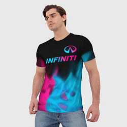 Футболка мужская Infiniti - neon gradient: символ сверху, цвет: 3D-принт — фото 2