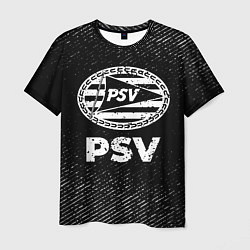 Мужская футболка PSV с потертостями на темном фоне