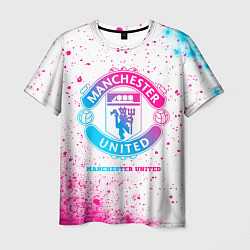 Мужская футболка Manchester United neon gradient style