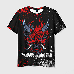 Мужская футболка Маска Они - Киберпанк 2077 - Samurai